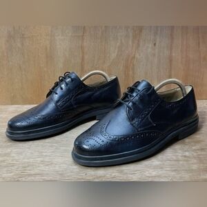 Salamander Dress Shoes Men’s 7.5G Black Oxford Wingtip Lace Up Leather Germany